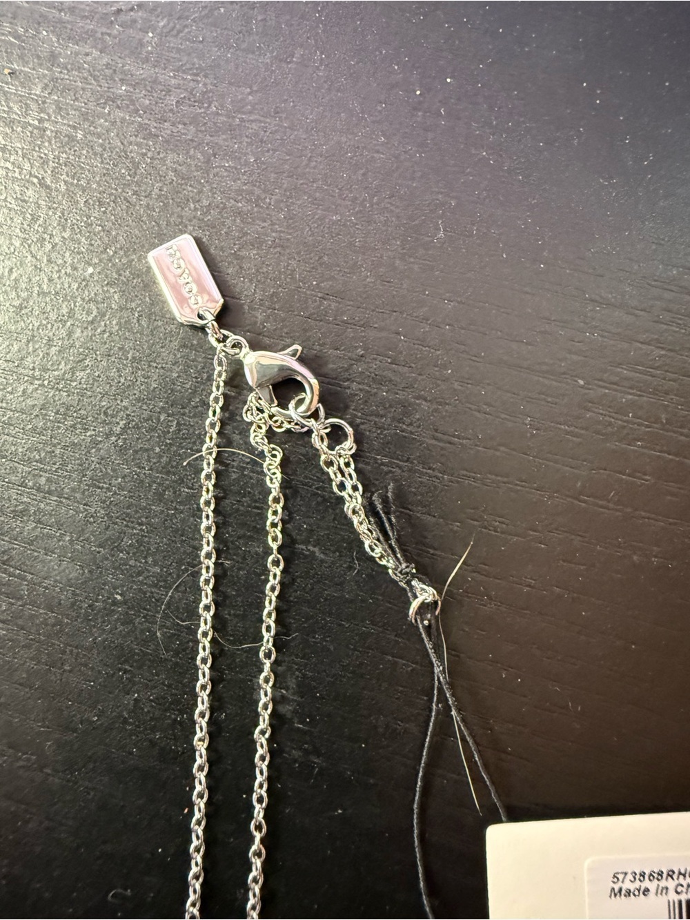Coach Silver Tone Heart Necklace NWT - Picture 5 of 6